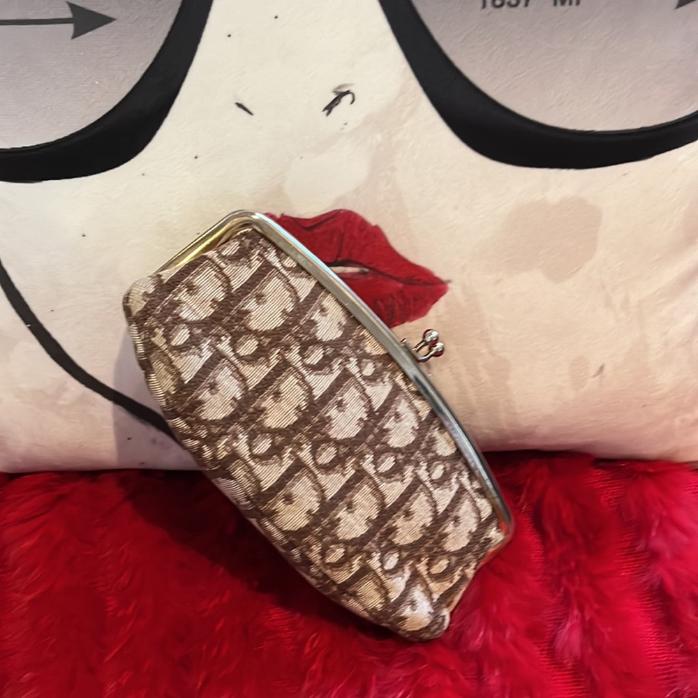 Rare Vtg Christian Dior 80’s Brown Trotter Monogram Small Clutch Bag